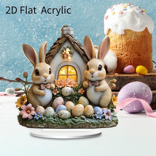 Easter egg bunny acrylic - 2d,
