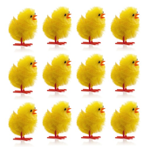 Mini yellow chenille chicks - yellow,