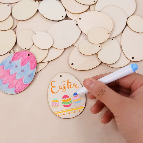 80mm wooden easter eggs - wooden,