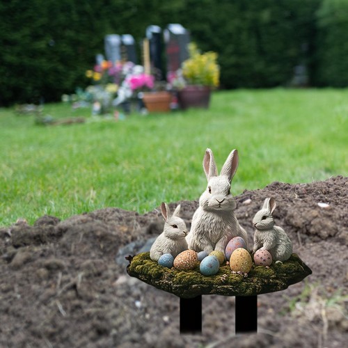 Easters rabbits egg yard - egg, stake