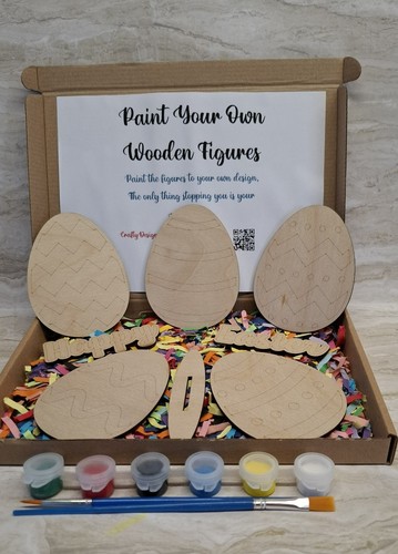 Wooden easter egg set paint - set,,