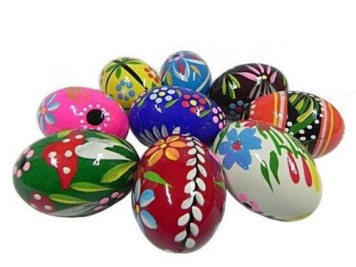 Hand painted wooden easter - wooden,