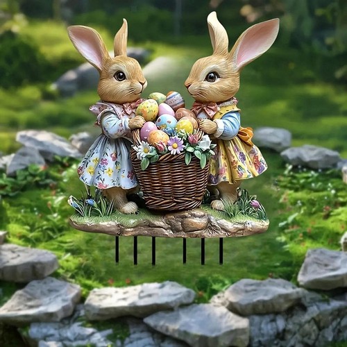 Flat easter basket eggs - 2d,