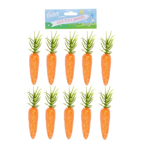Mini glitter easter carrots - glitter,