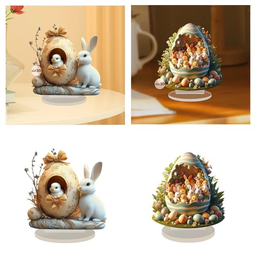 Flat acrylic easter garden - flat,