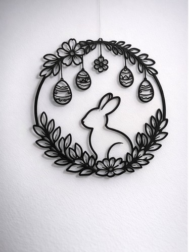 Printed easter bunny wreath - 3d,