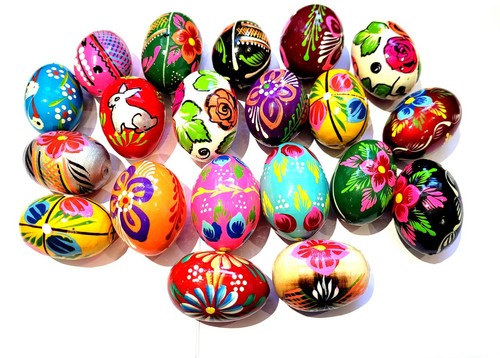 Wooden easter eggs - wooden,