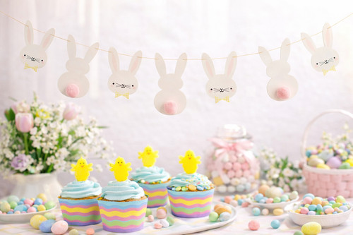 Easter bunny banner - easter, bunting