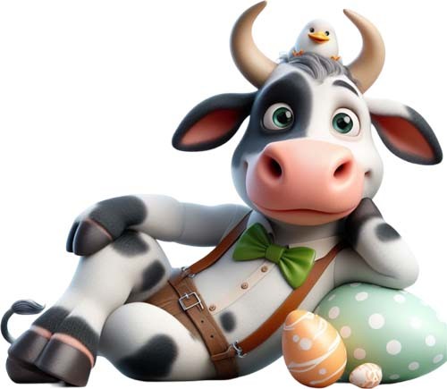 Colour easter cow egg wall - colour,