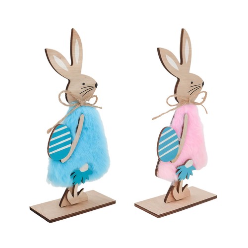 Wooden easter bunny - wooden,