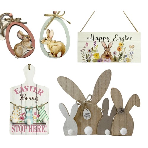 Wooden easter decorations - wooden,