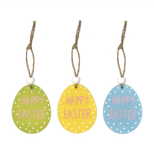 Pack wooden egg happy - of, 3